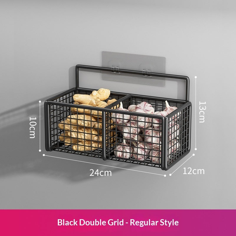 Punch-Free Wall-Mounted Vegetable Basket Storage Container For The Kitchen