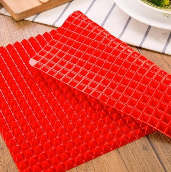 Non-Stick Silicone Pyramid Cooking Mat Baking Mat with Grid