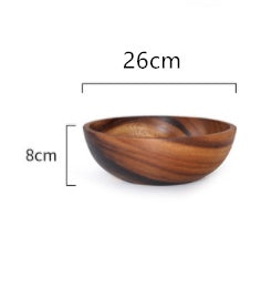 Kitchen Natural Wooden Bowl Household Fruit & Salad Bowl