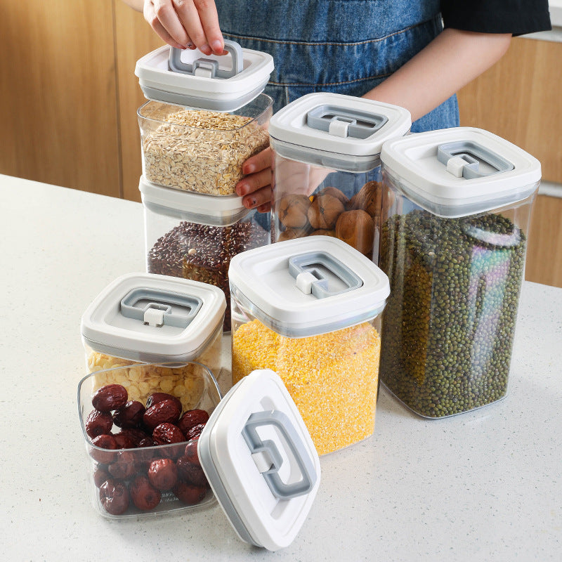 Transparent Stackable Kitchen Dry Goods Storage Containers