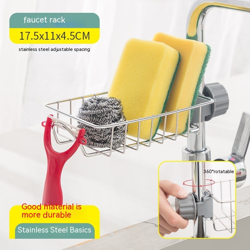 Hanging Stainless Steel Faucet Kitchen Storage Rack