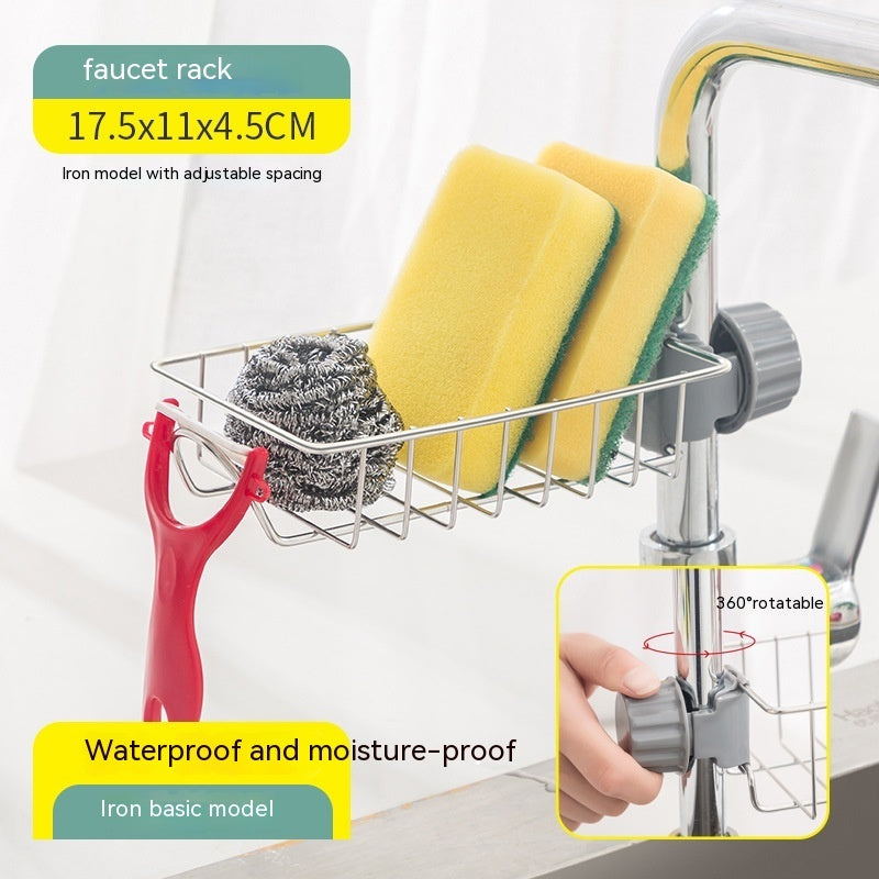 Hanging Stainless Steel Faucet Kitchen Storage Rack