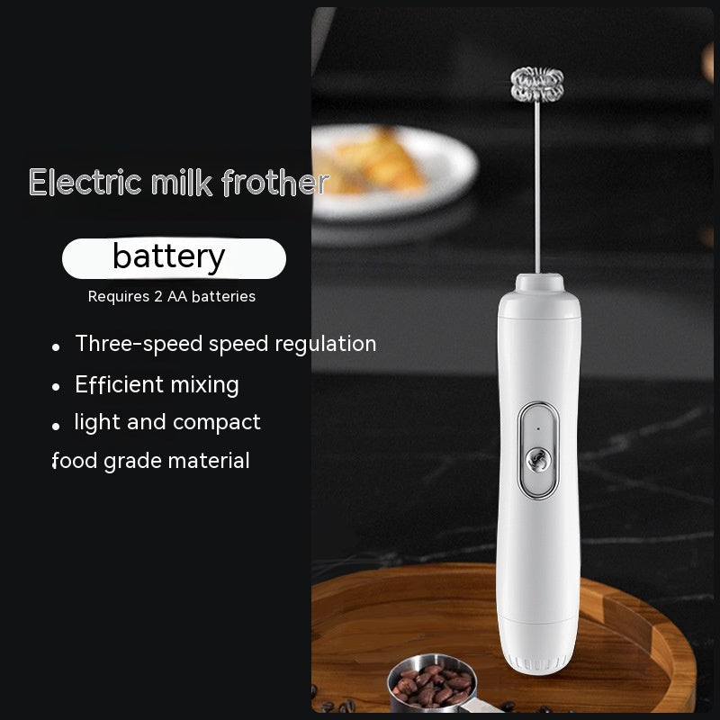 Milk/Coffee Frother Egg Beater Household Battery Powered Handheld Stirrer
