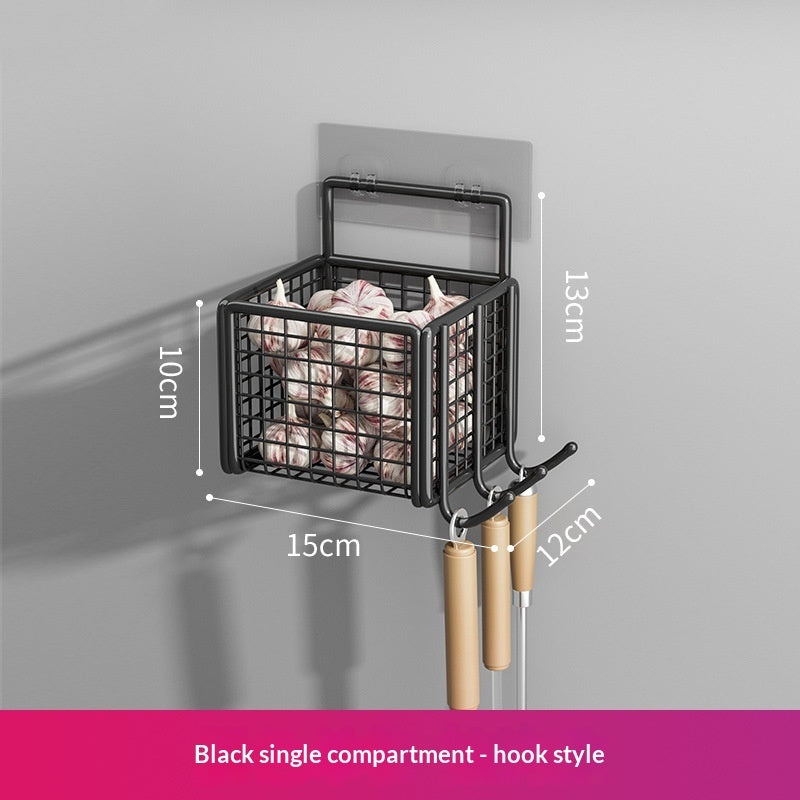 Punch-Free Wall-Mounted Vegetable Basket Storage Container For The Kitchen
