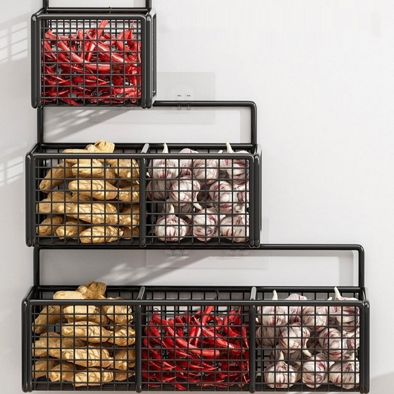 Punch-Free Wall-Mounted Vegetable Basket Storage Container For The Kitchen