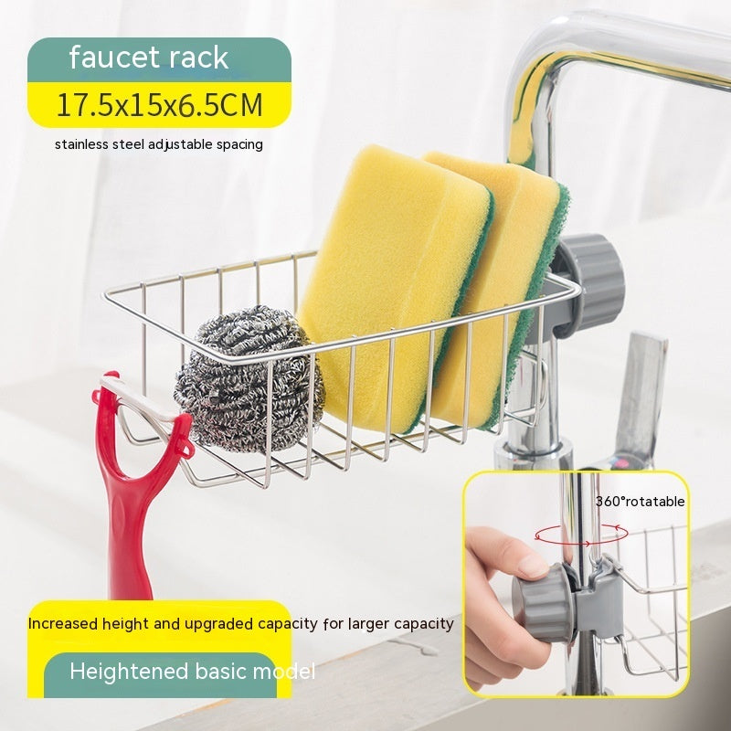 Hanging Stainless Steel Faucet Kitchen Storage Rack