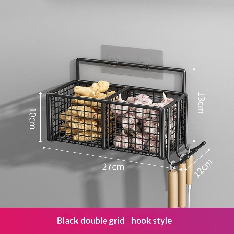 Punch-Free Wall-Mounted Vegetable Basket Storage Container For The Kitchen