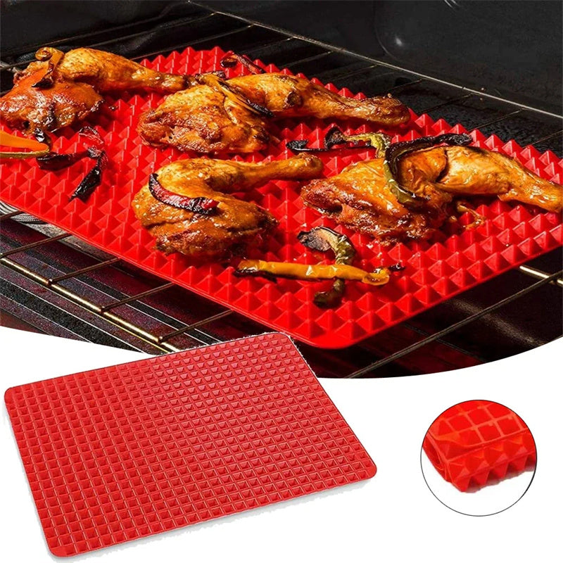 Non-Stick Silicone Pyramid Cooking Mat Baking Mat with Grid