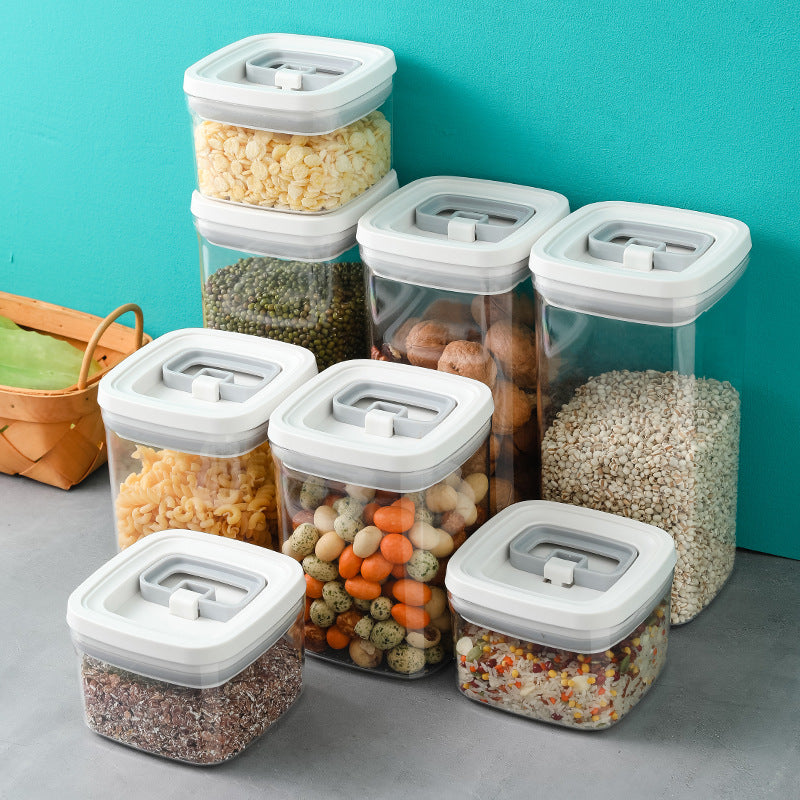 Transparent Stackable Kitchen Dry Goods Storage Containers