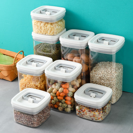 Transparent Stackable Kitchen Dry Goods Storage Containers