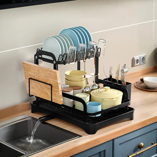 2-Tier Dish Drying Rack for Kitchen Counter