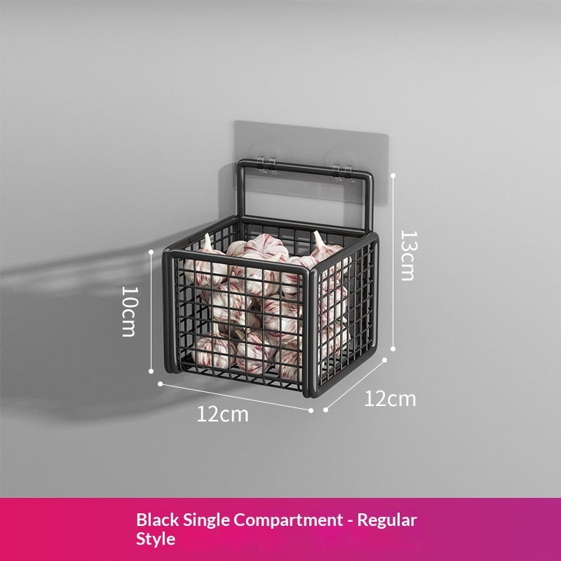 Punch-Free Wall-Mounted Vegetable Basket Storage Container For The Kitchen