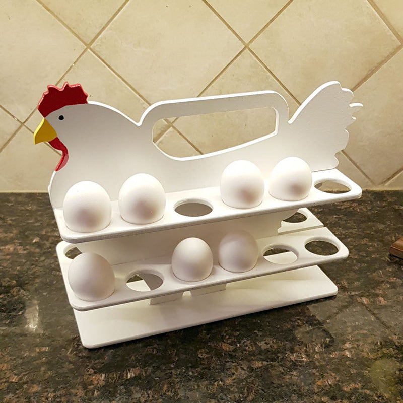 12 Egg Chicken Shape Storage Organizer