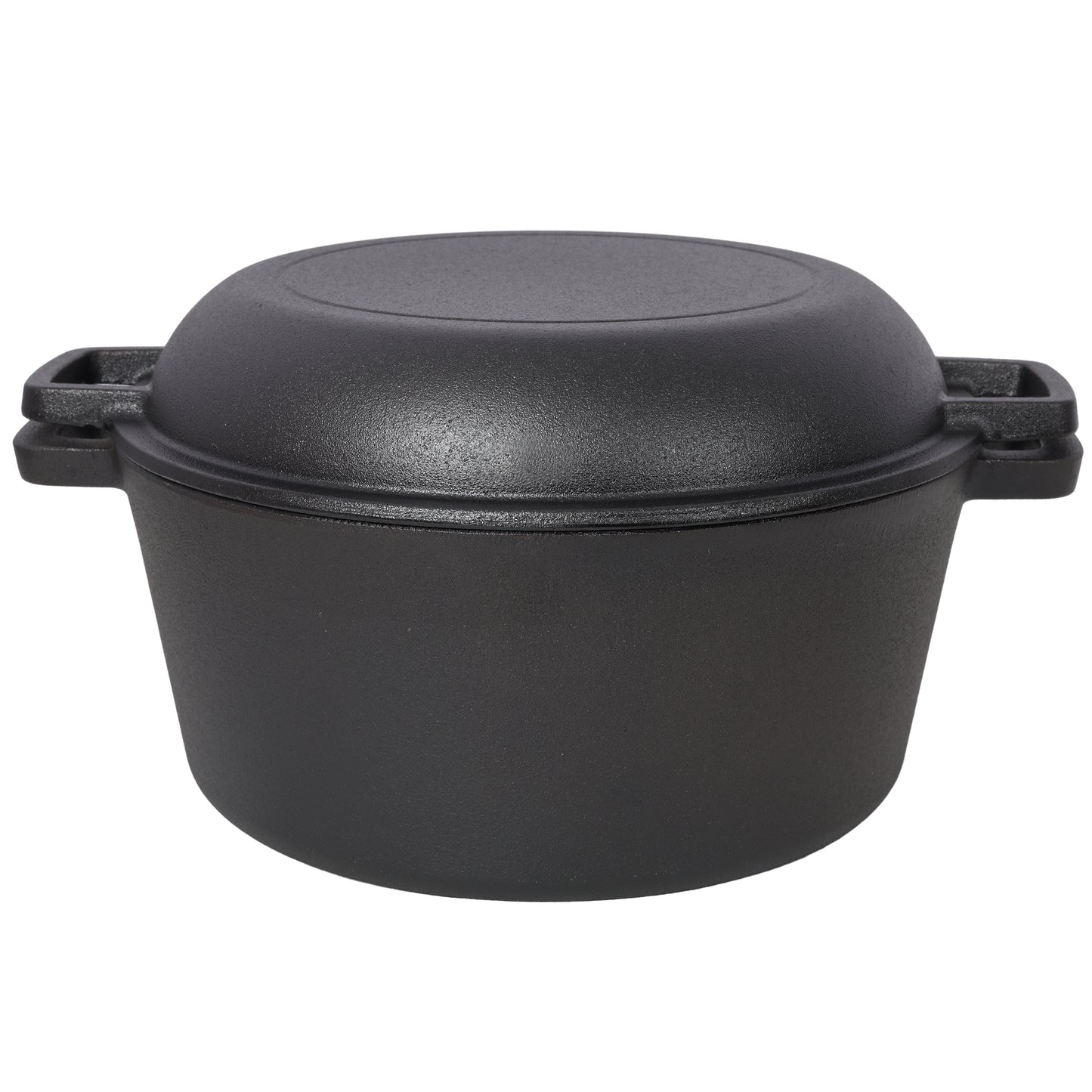 2 In 1 Pre-Seasoned Cast Iron Dutch Oven with Dual Handles
